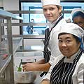 Reading College students preparing the meal